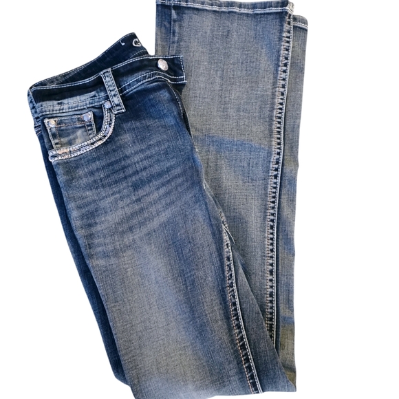 Grace in LA Bootcut Jeans – Embroidered, Embellished Cross Pocket Western Denim - Picture 5 of 5